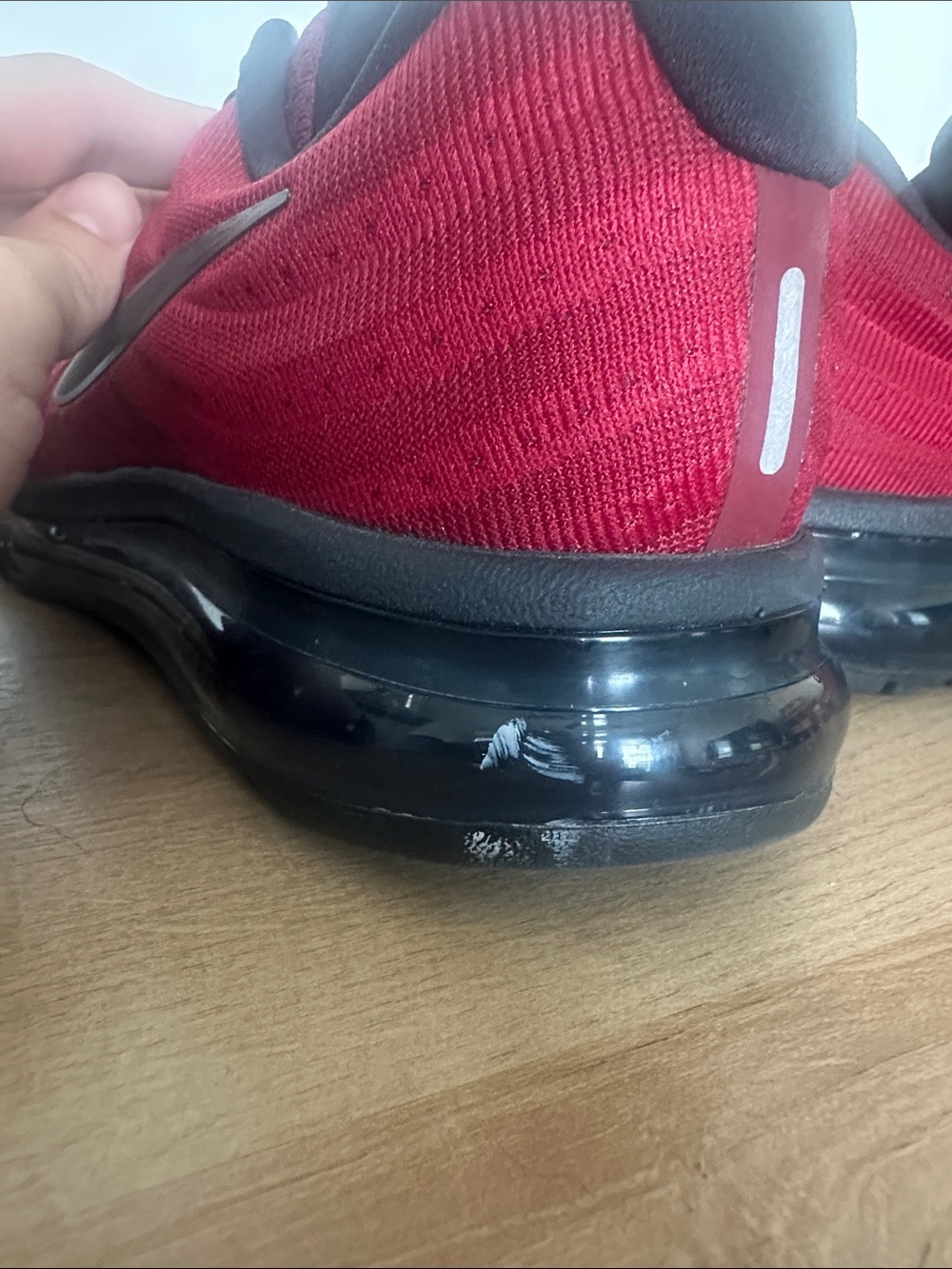 Nike Men’s Red and Black Air Max 2017 Sneaker - Picture 9 of 10